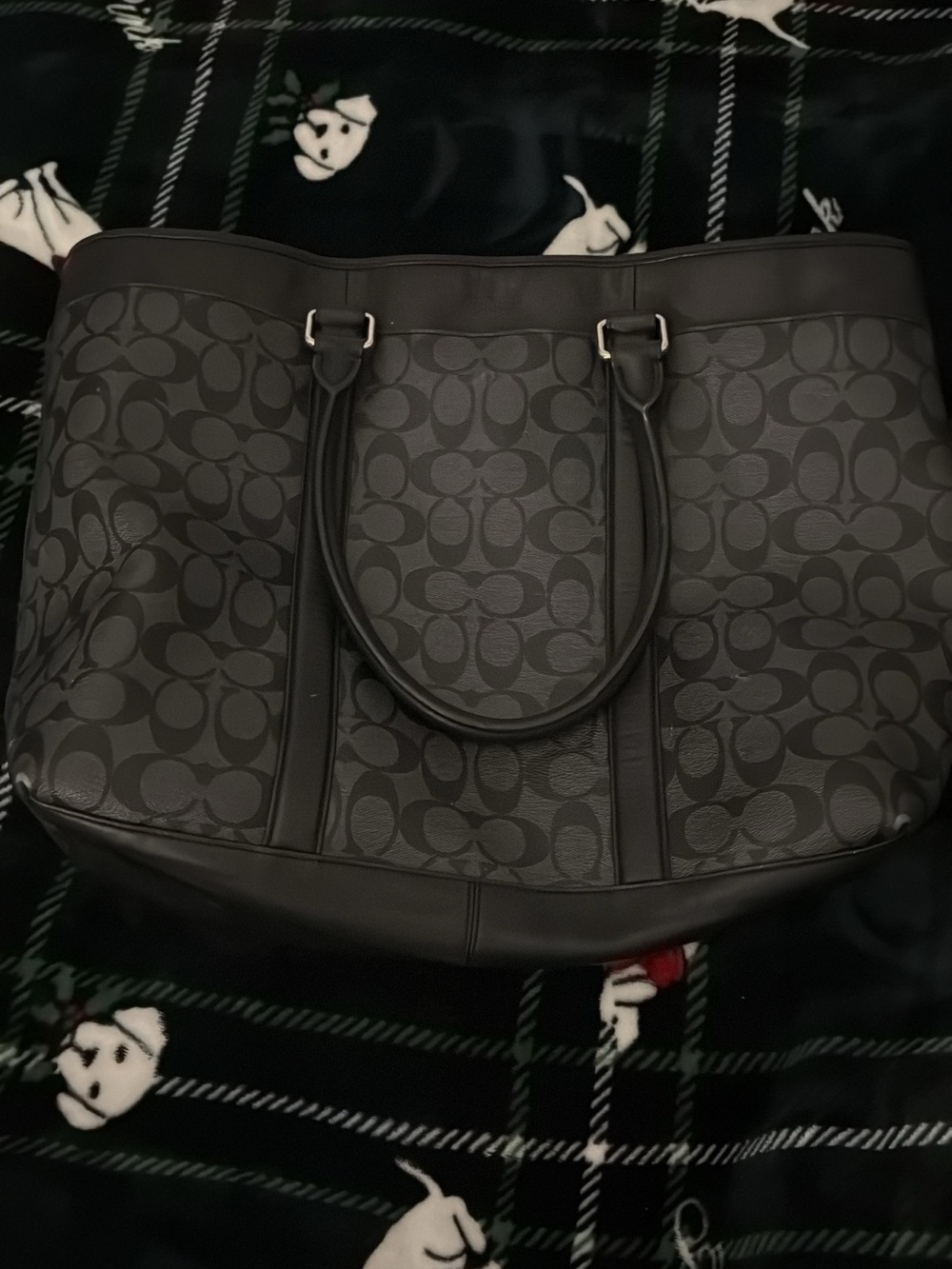 Coach Black and Charcoal Signature Tote